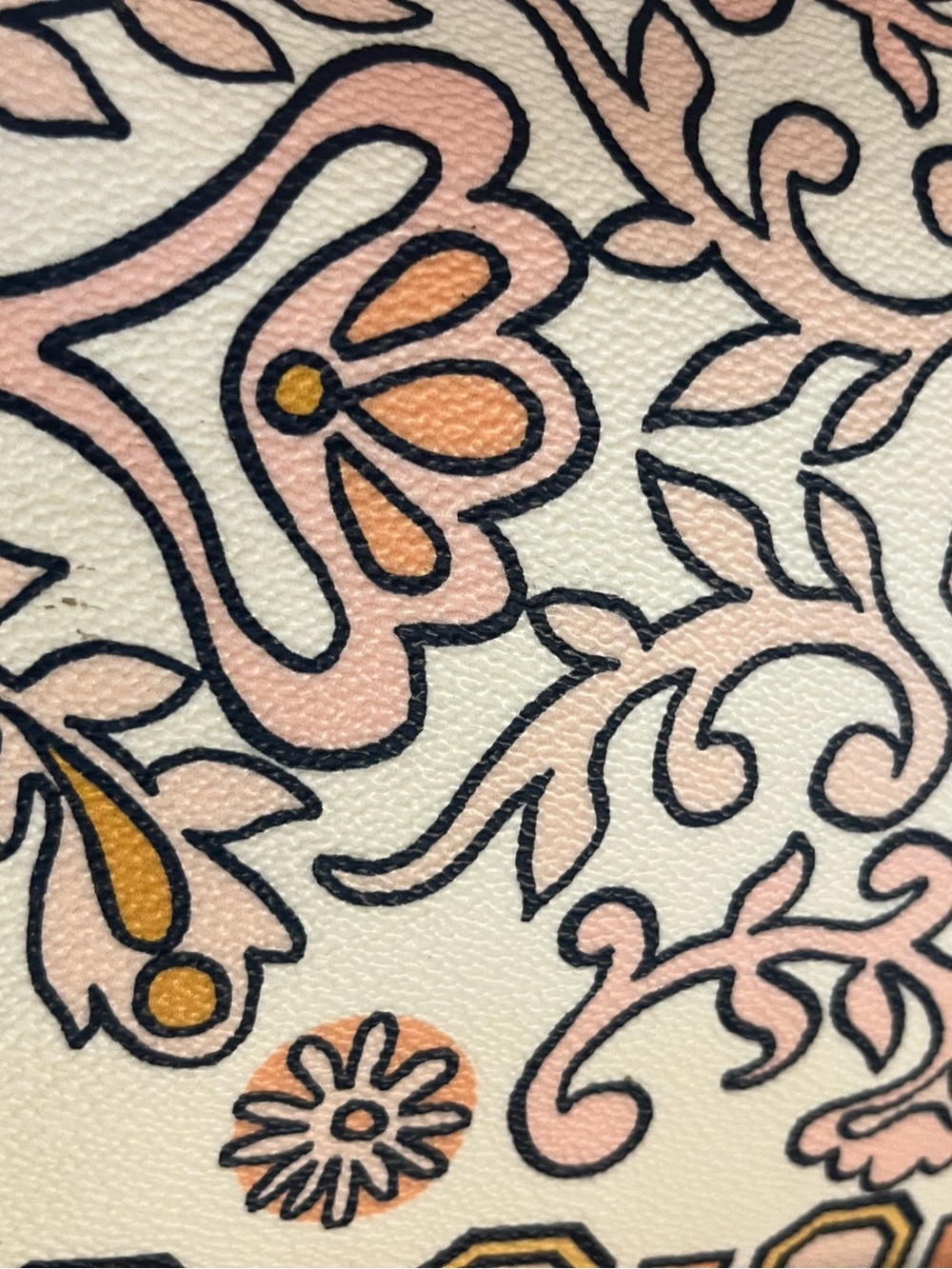 Tory Burch Cream Canvas Floral-Print Tote with Tan Leather Handles - Picture 11 of 15